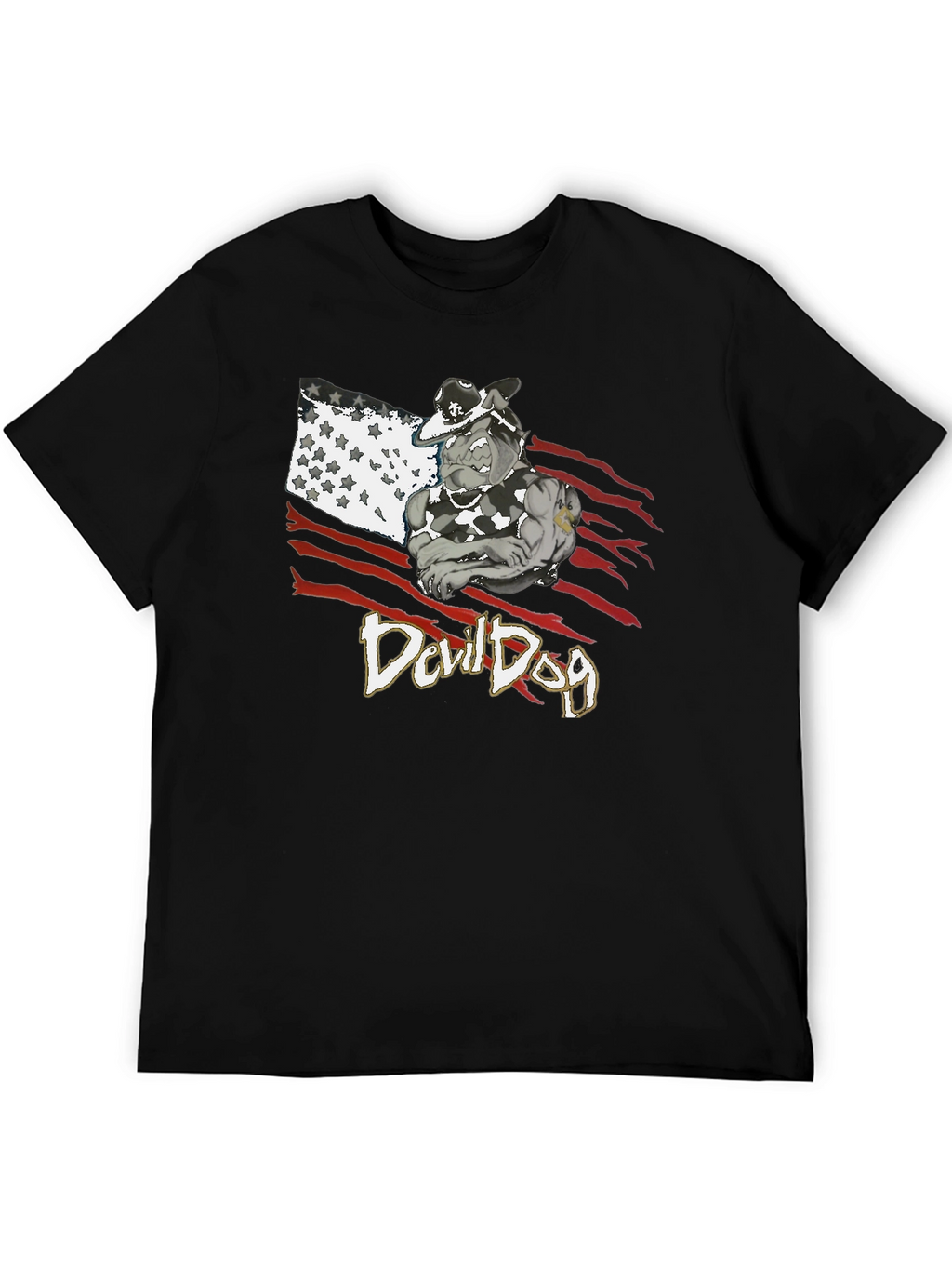 Devil Dog Graphic Tee - Patriotic Bulldog T-Shirt