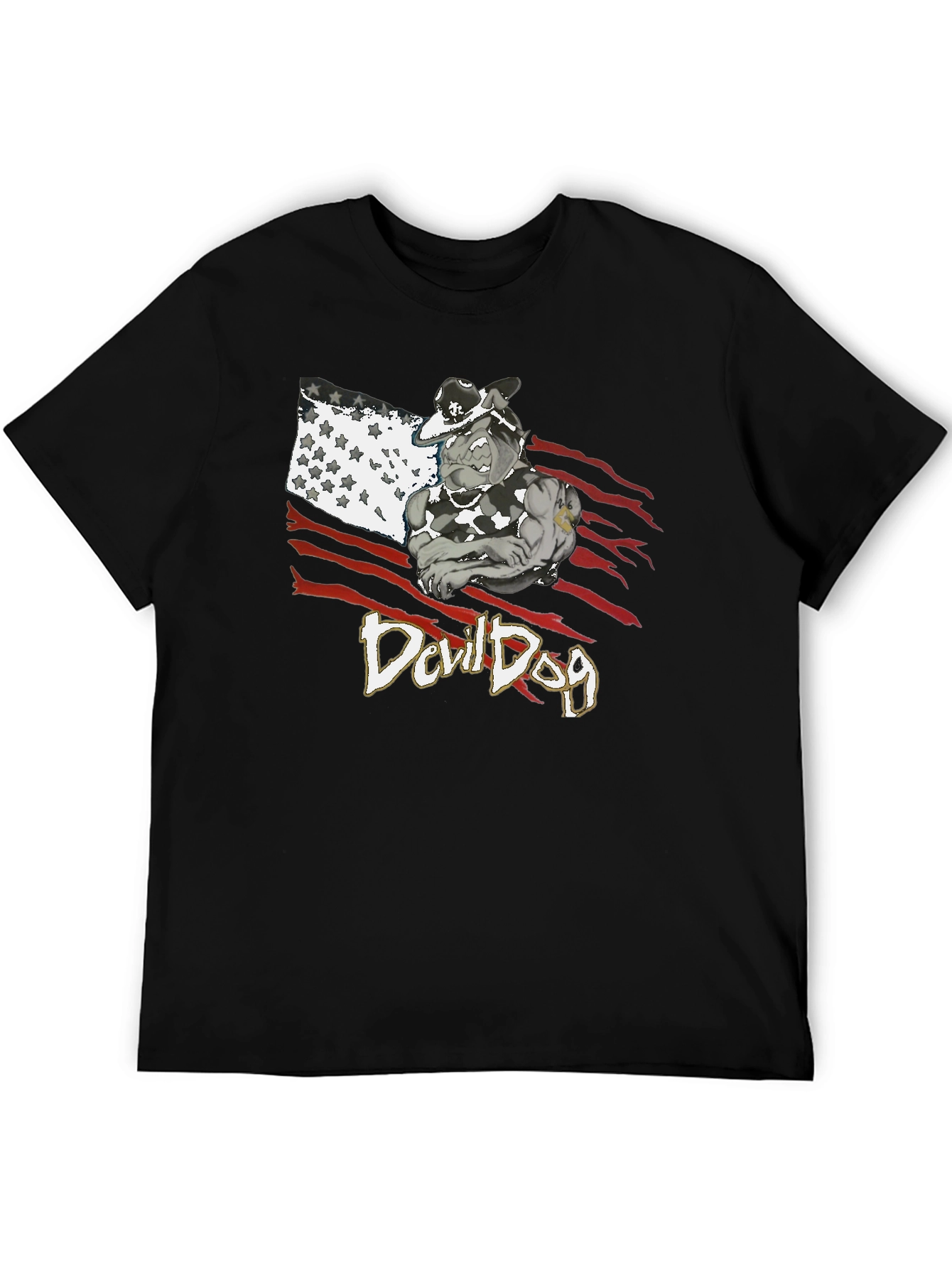 Devil Dog Graphic Tee - Patriotic Bulldog T-Shirt