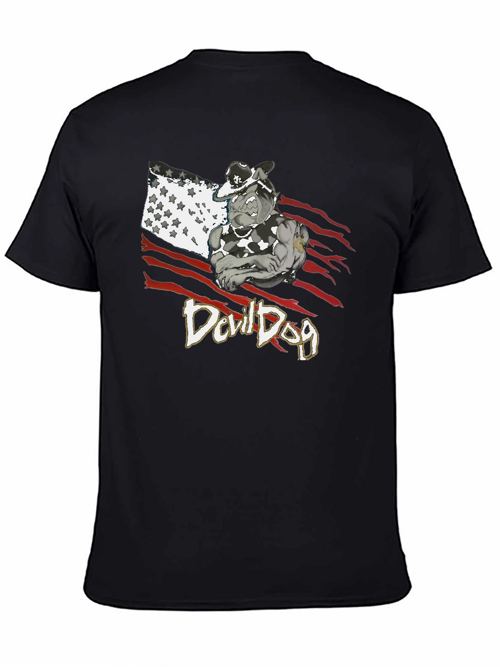 Devil Dog Graphic Tee - Patriotic Bulldog T-Shirt