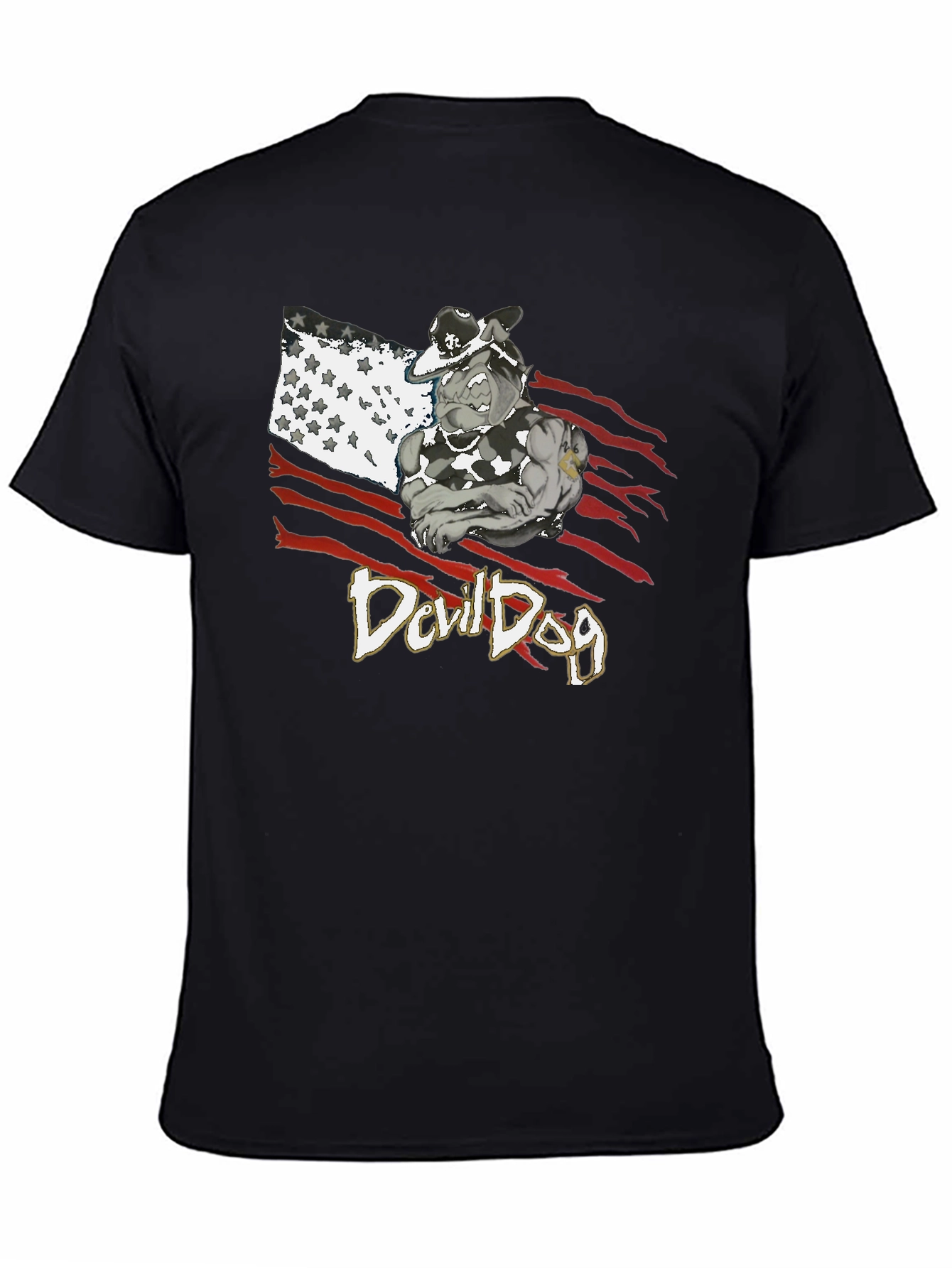 Devil Dog Graphic Tee - Patriotic Bulldog T-Shirt