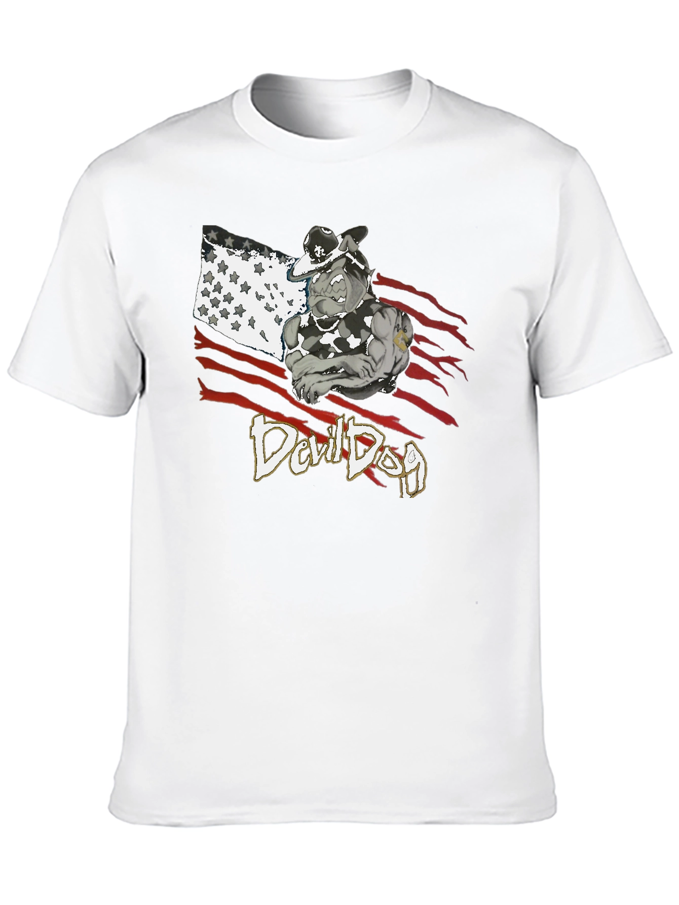 Devil Dog Graphic Tee - Patriotic Bulldog T-Shirt