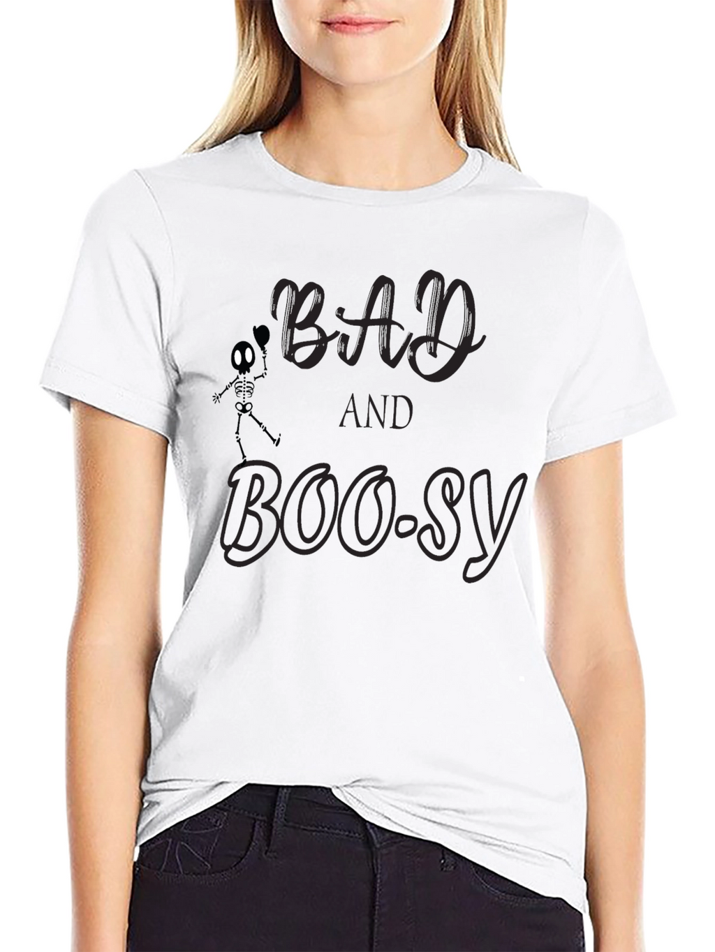 Bad and Boosy Black Tee - Halloween Humor