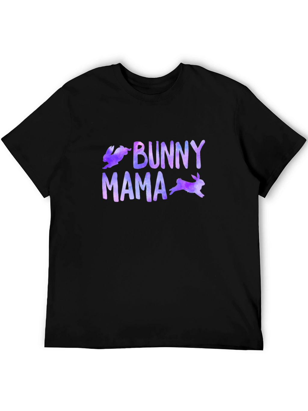 Bunny Mama Graphic Print Black T-Shirt