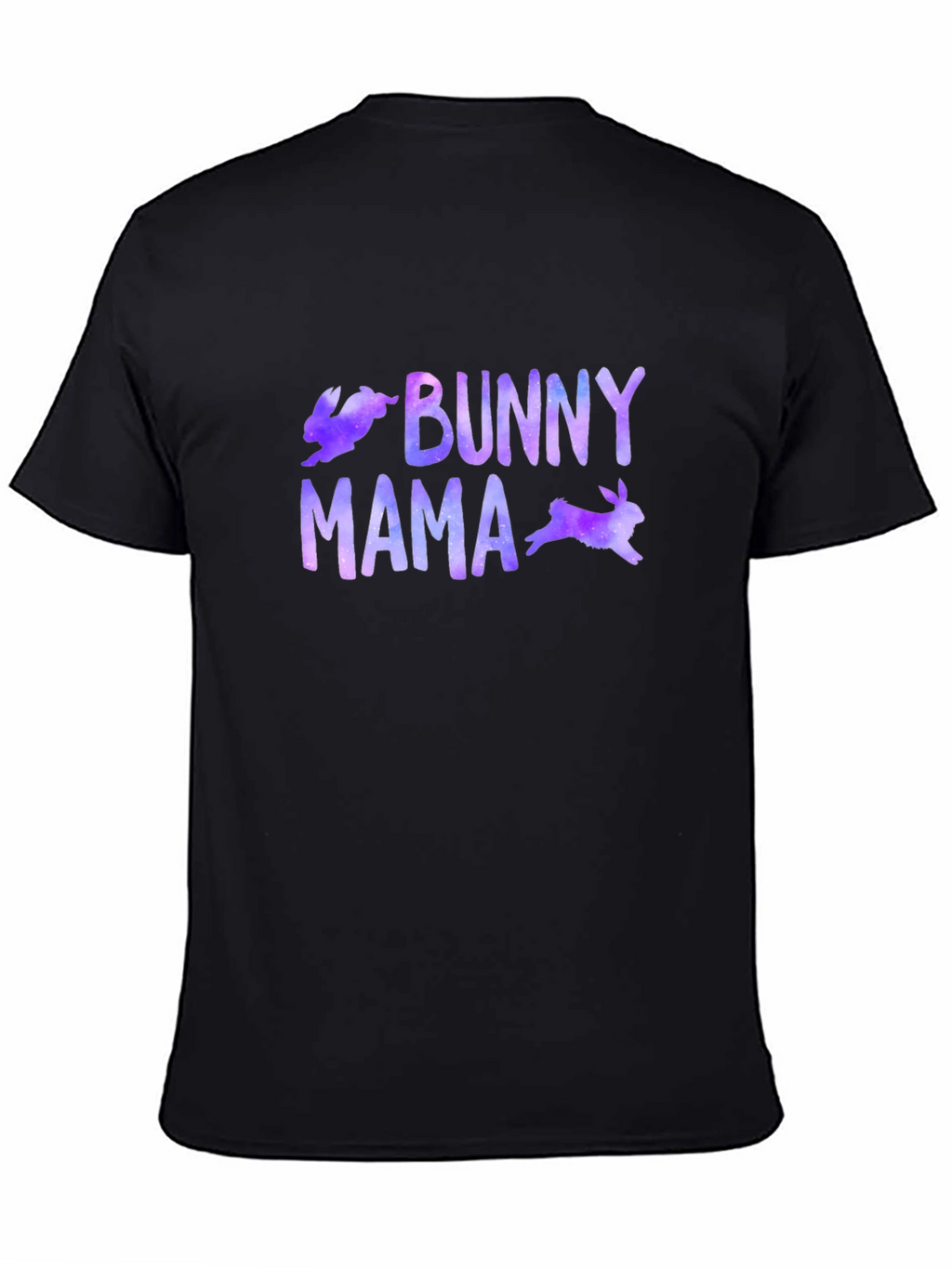 Bunny Mama Graphic Print Black T-Shirt