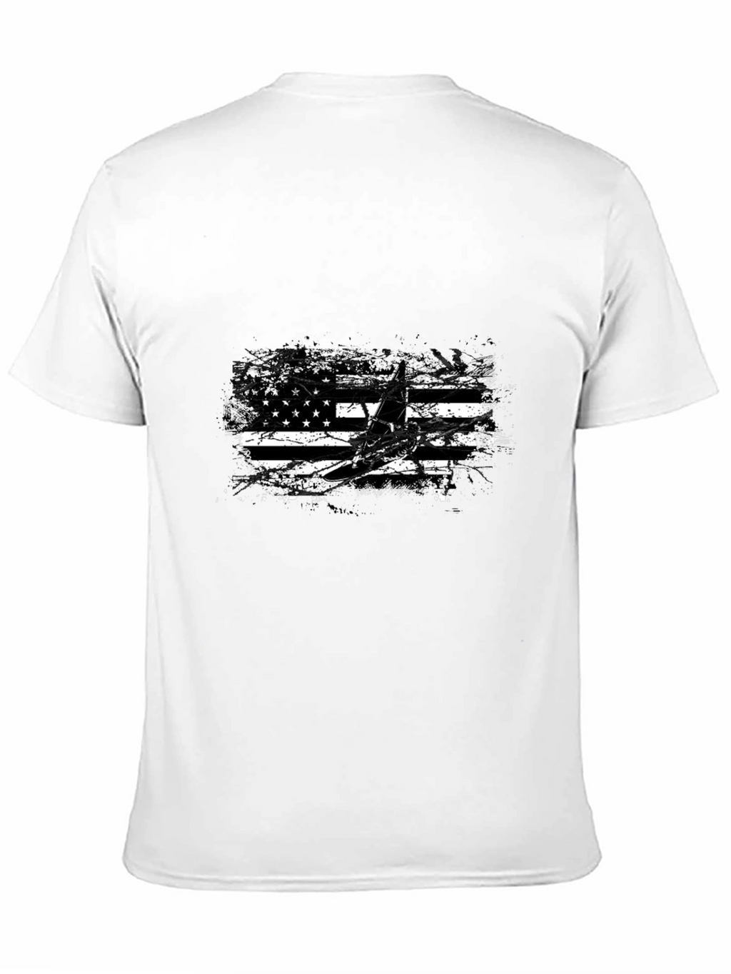 American Flag Airplane Graphic Tee - Black