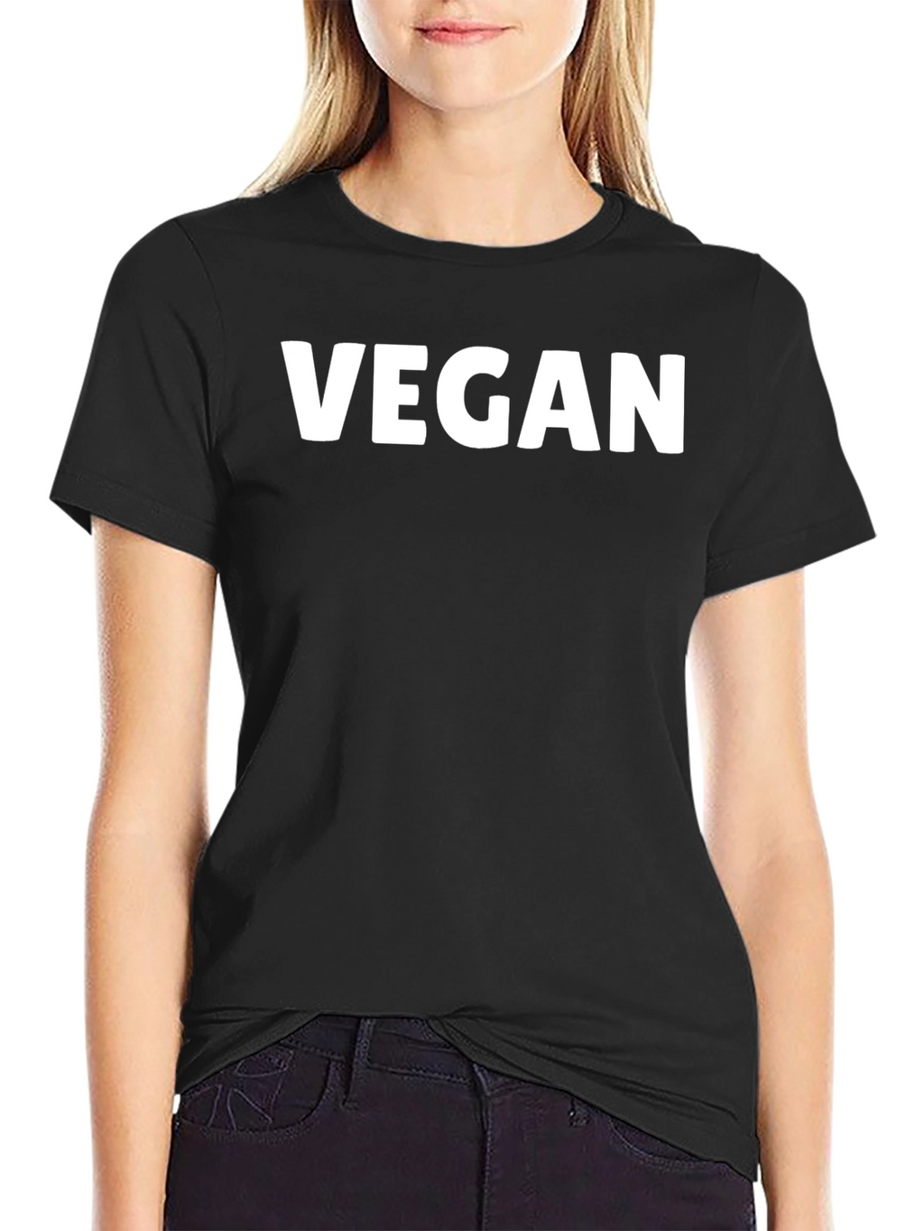 Vegan Statement T-Shirt - Bold White Lettering on Black
