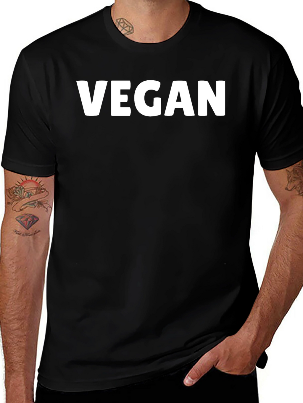Vegan Statement T-Shirt - Bold White Lettering on Black