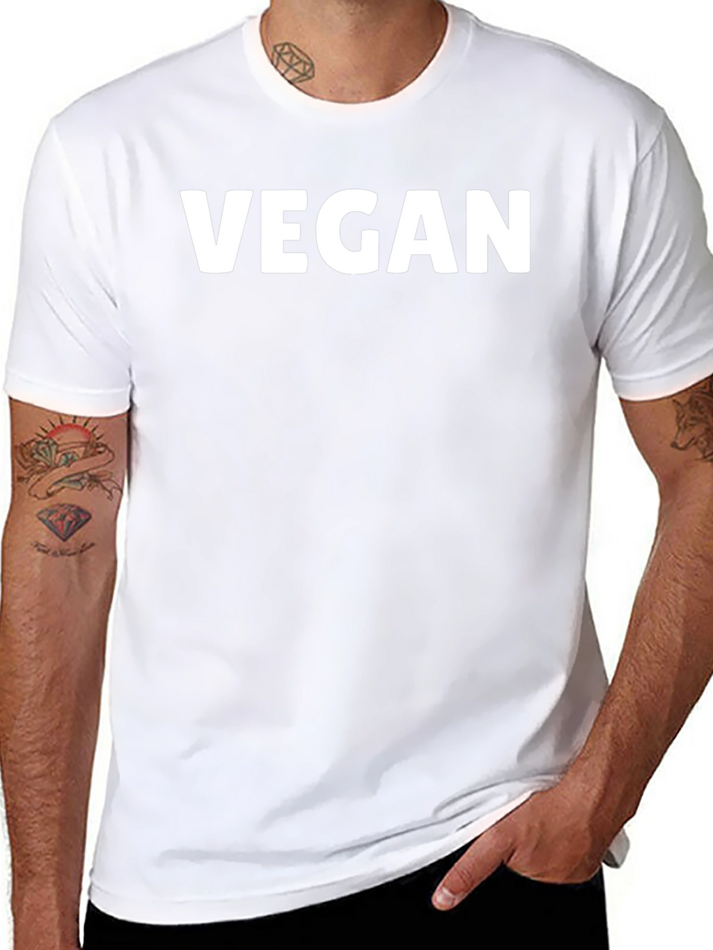Vegan Statement T-Shirt - Bold White Lettering on Black