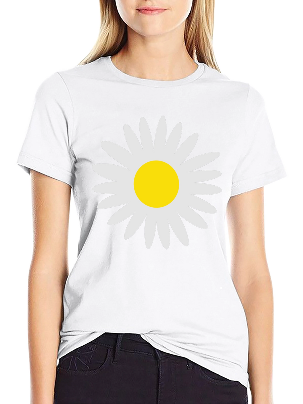 Daisy Graphic Print Black T-Shirt