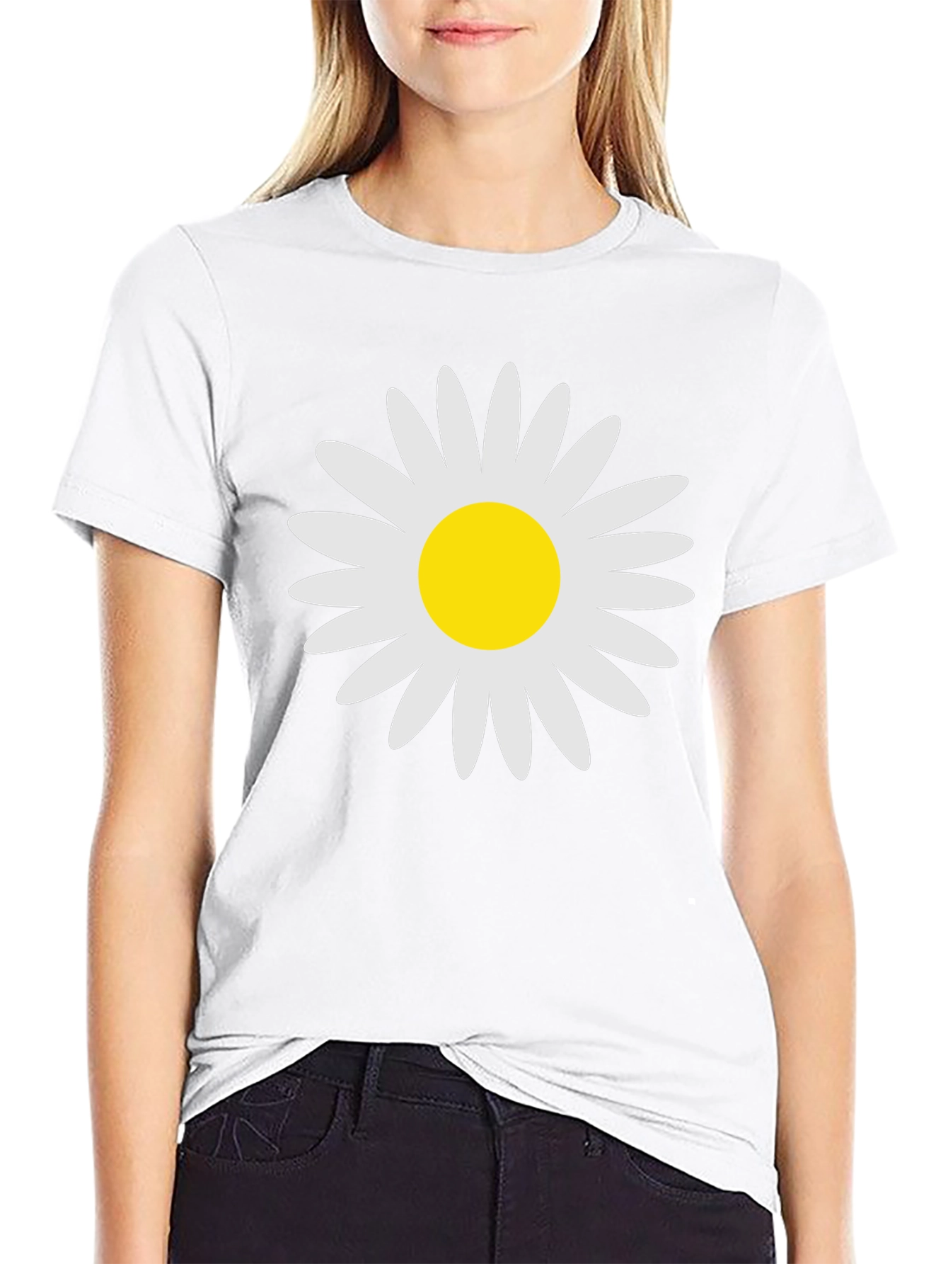 Daisy Graphic Print Black T-Shirt
