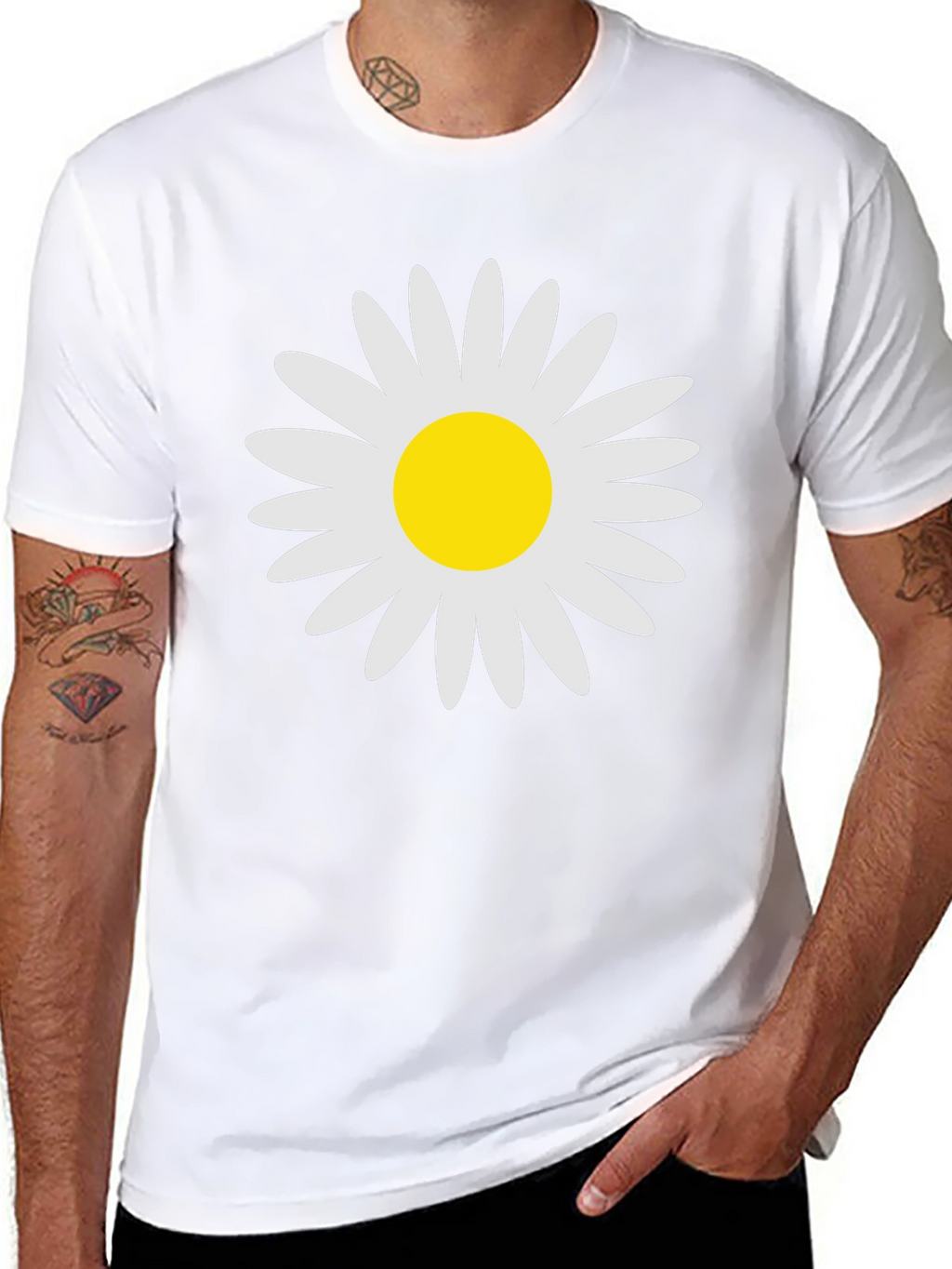 Daisy Graphic Print Black T-Shirt