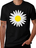 Daisy Graphic Print Black T-Shirt