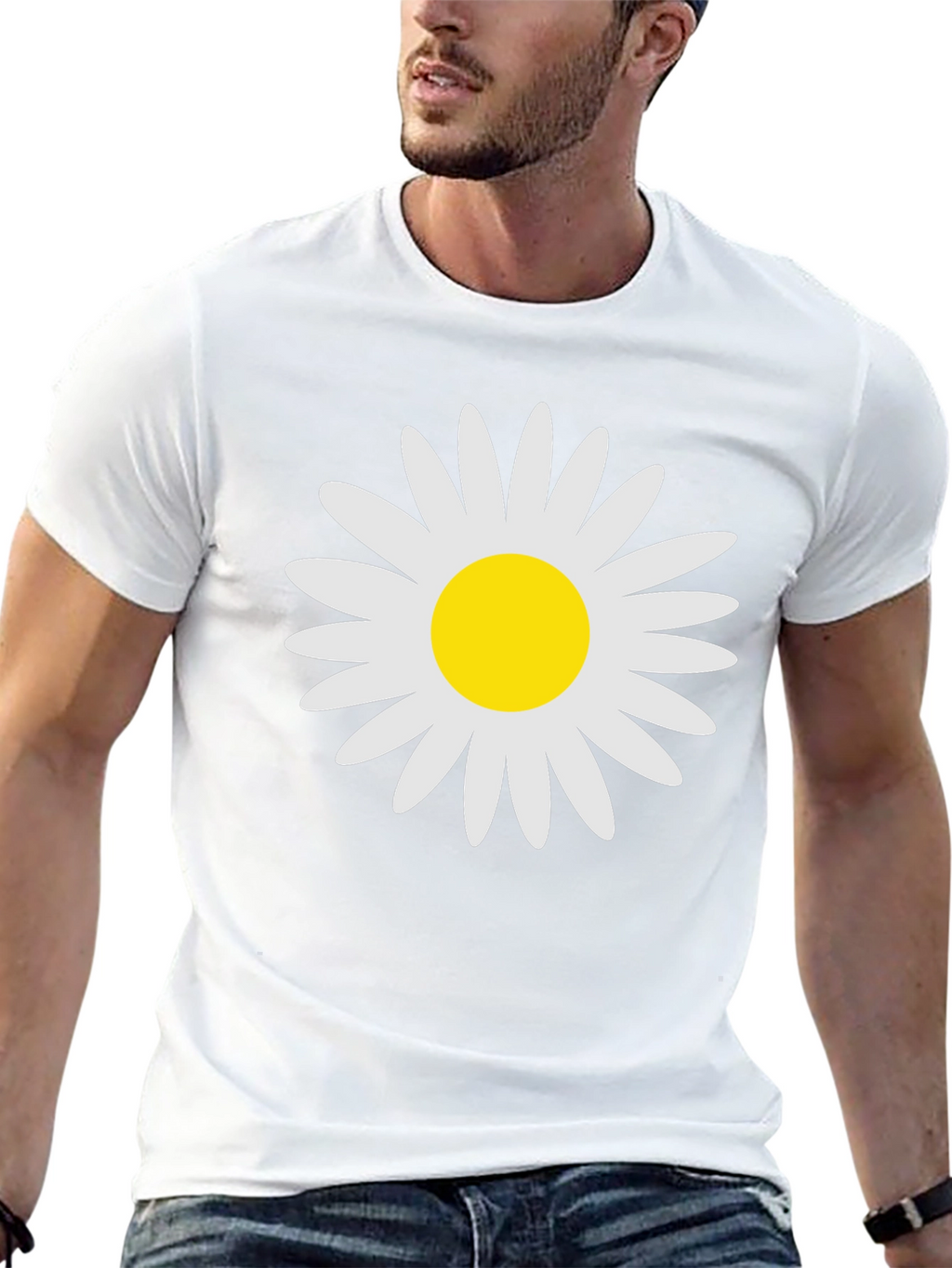 Daisy Graphic Print Black T-Shirt