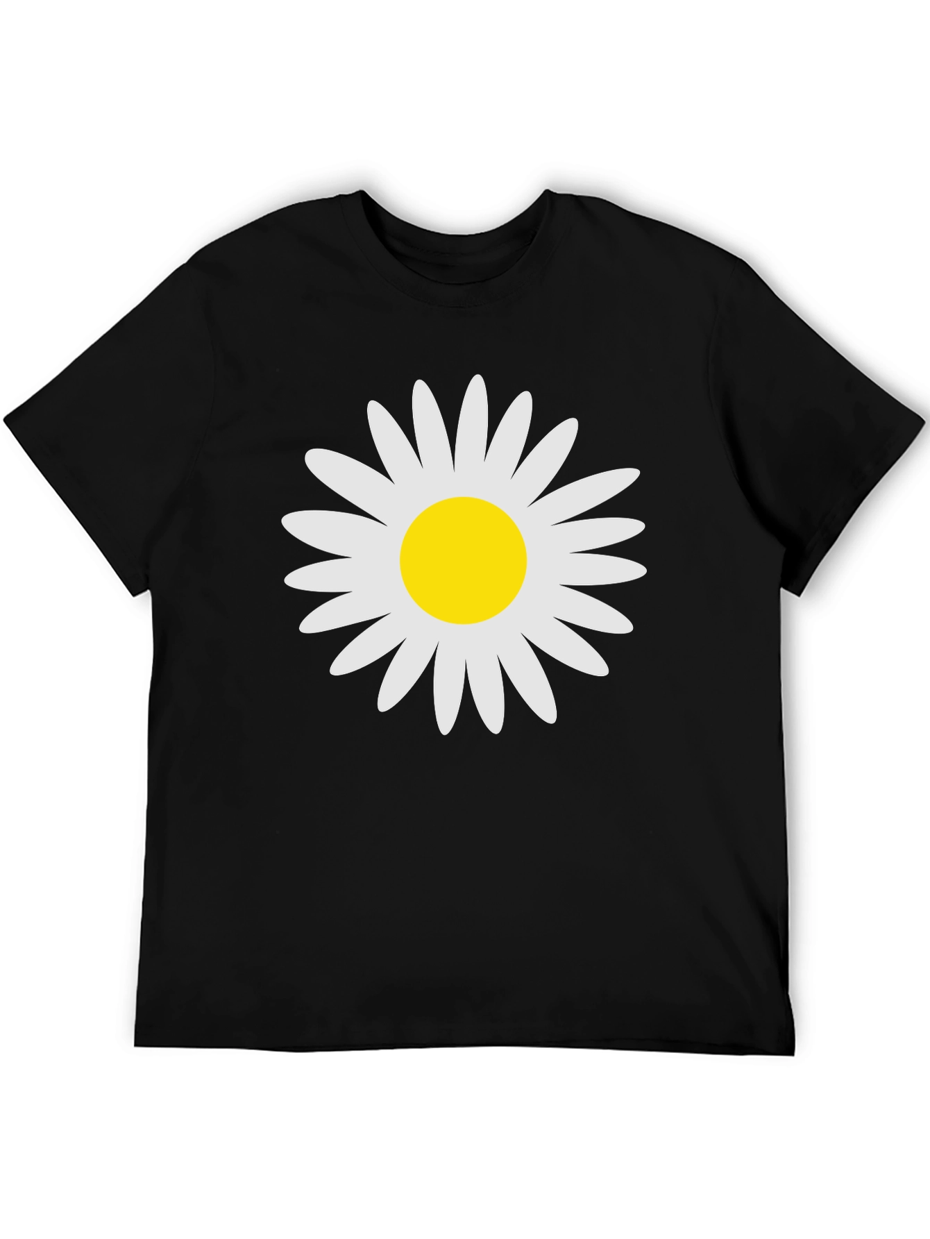 Daisy Graphic Print Black T-Shirt