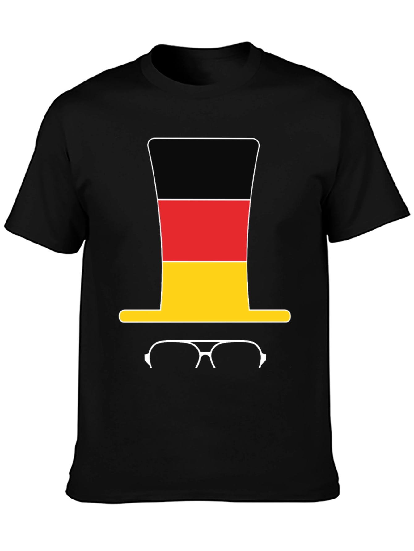 Germany Flag Top Hat & Glasses T-Shirt