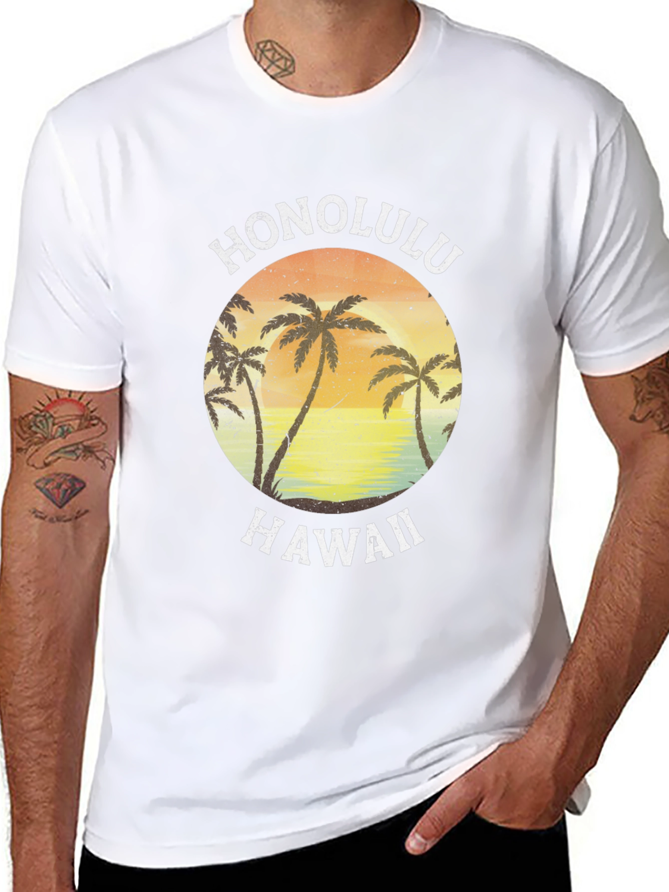 Honolulu Hawaii Palm Tree Graphic Tee