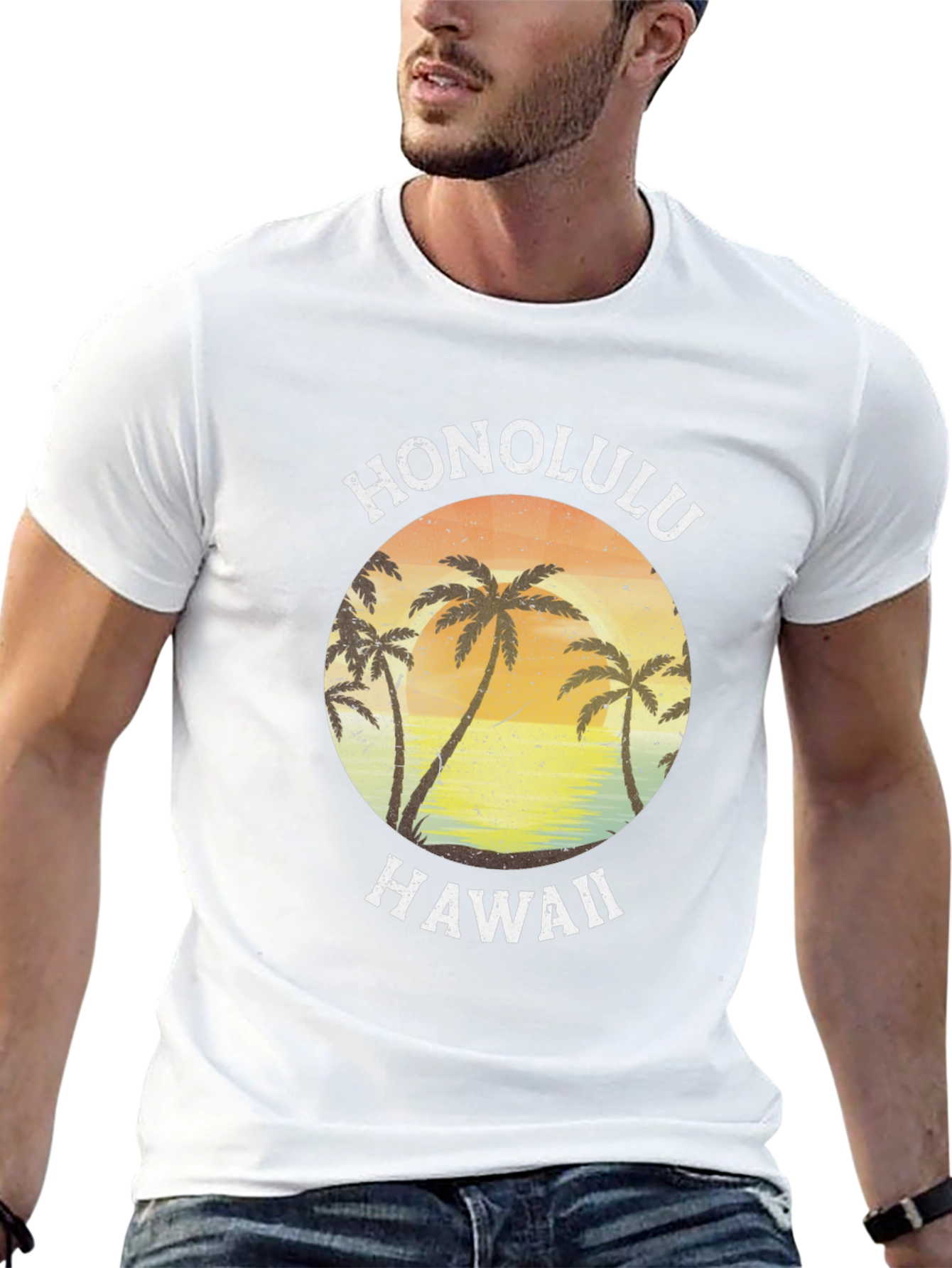 Honolulu Hawaii Palm Tree Graphic Tee