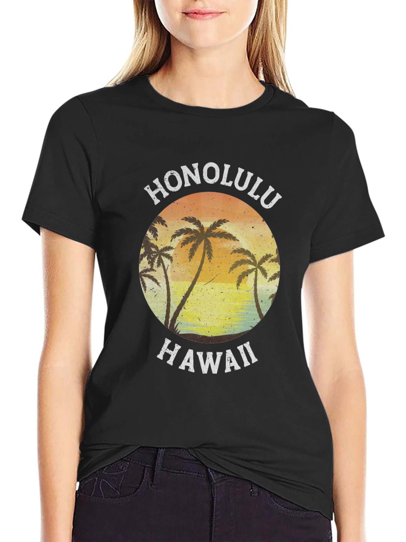 Honolulu Hawaii Palm Tree Graphic Tee