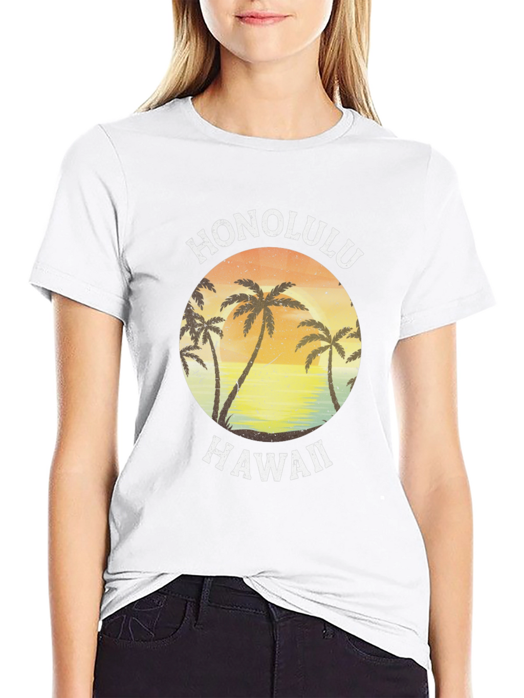Honolulu Hawaii Palm Tree Graphic Tee