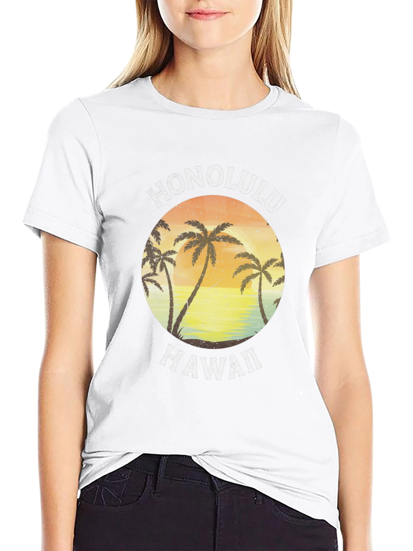 Honolulu Hawaii Palm Tree Graphic Tee