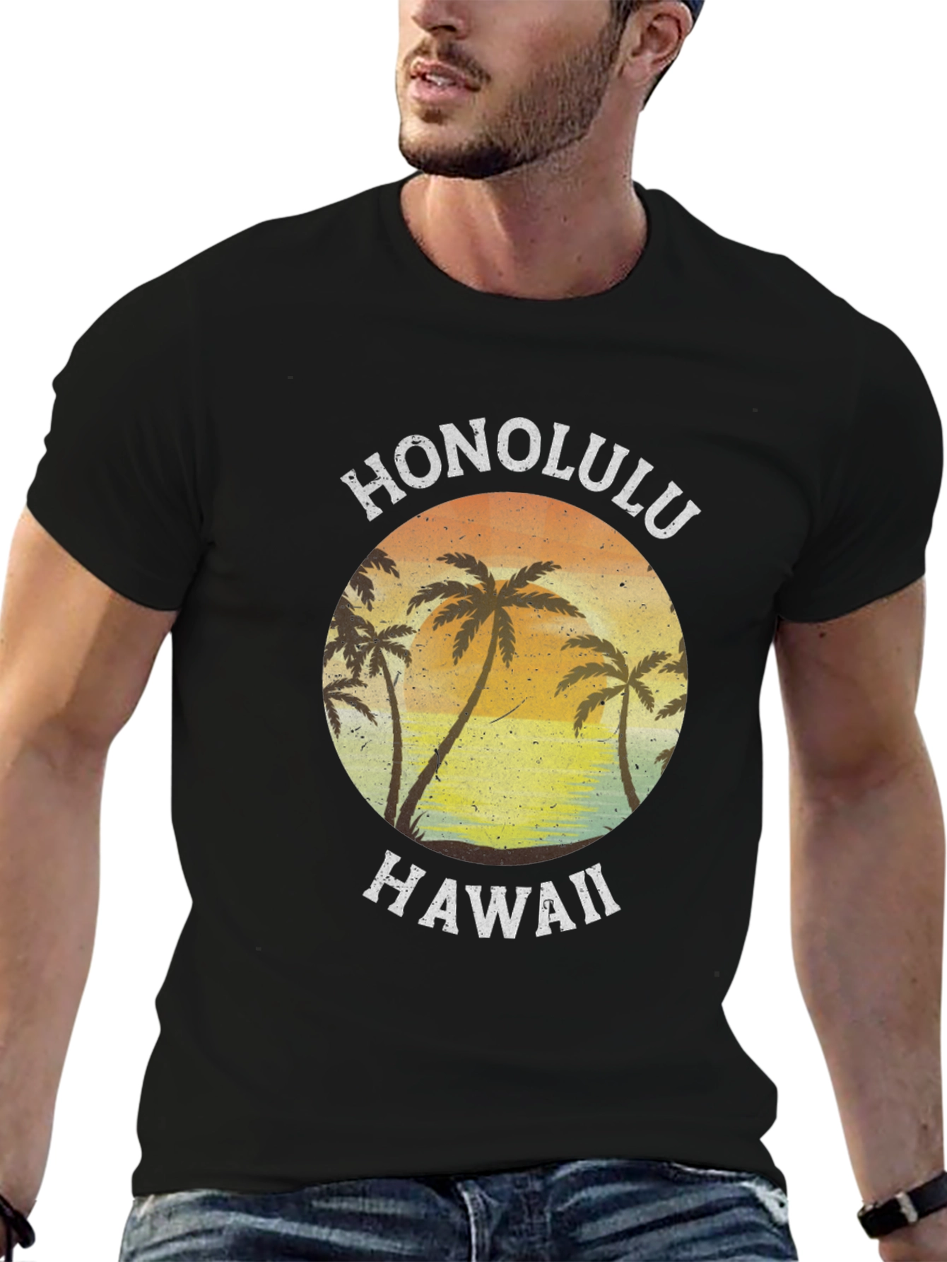 Honolulu Hawaii Palm Tree Graphic Tee