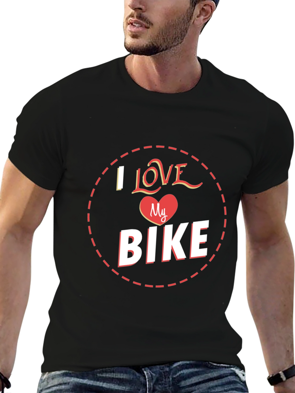 I Love My Bike Graphic Tee - Black