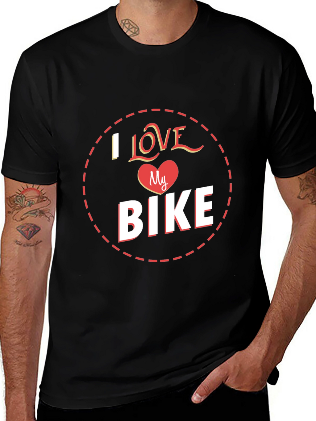 I Love My Bike Graphic Tee - Black