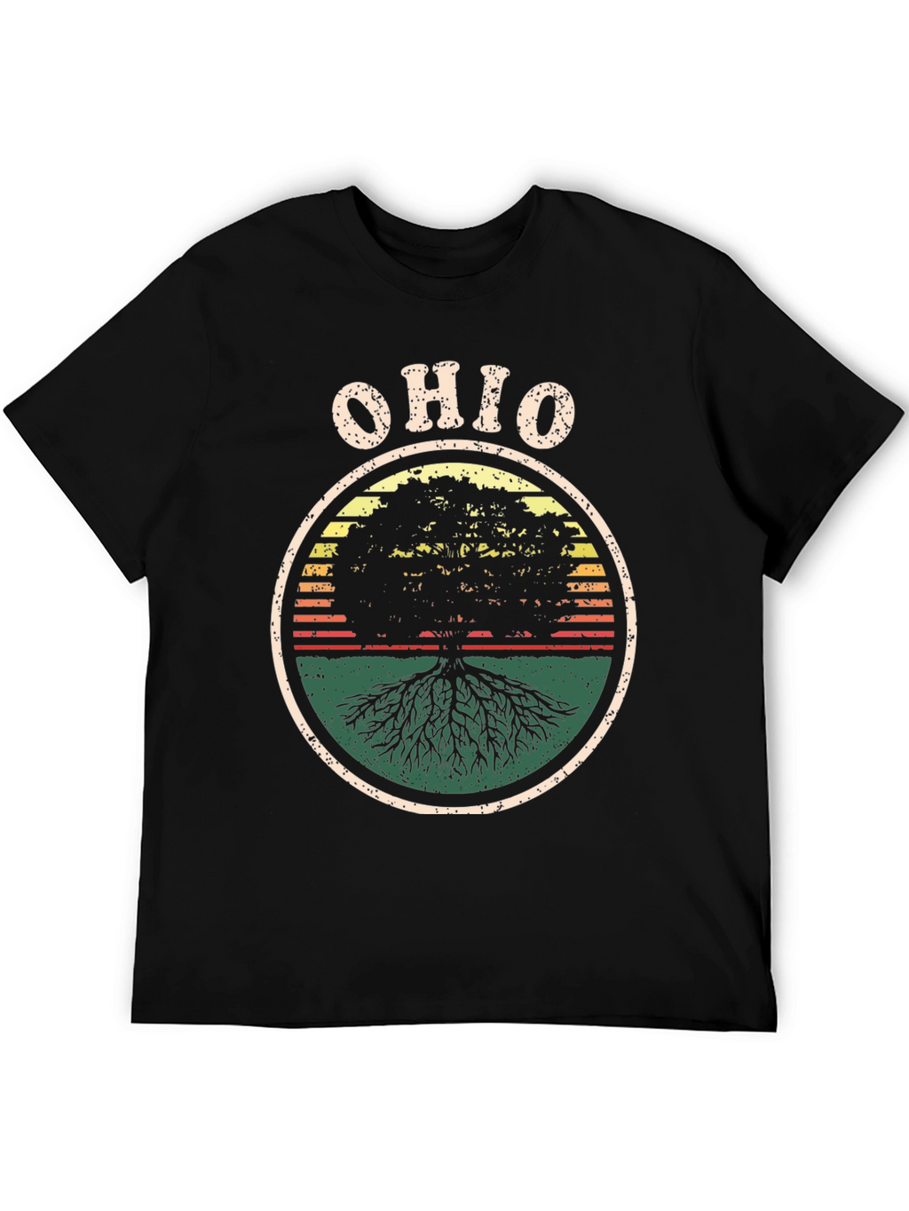 Ohio Tree Roots Retro Graphic T-Shirt