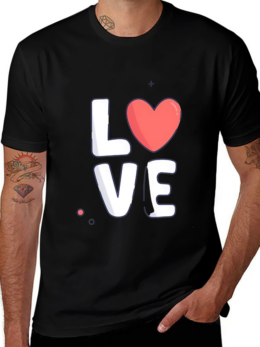 Love Graphic Tee - Stylish Black Cotton T-Shirt