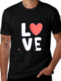 Love Graphic Tee - Stylish Black Cotton T-Shirt