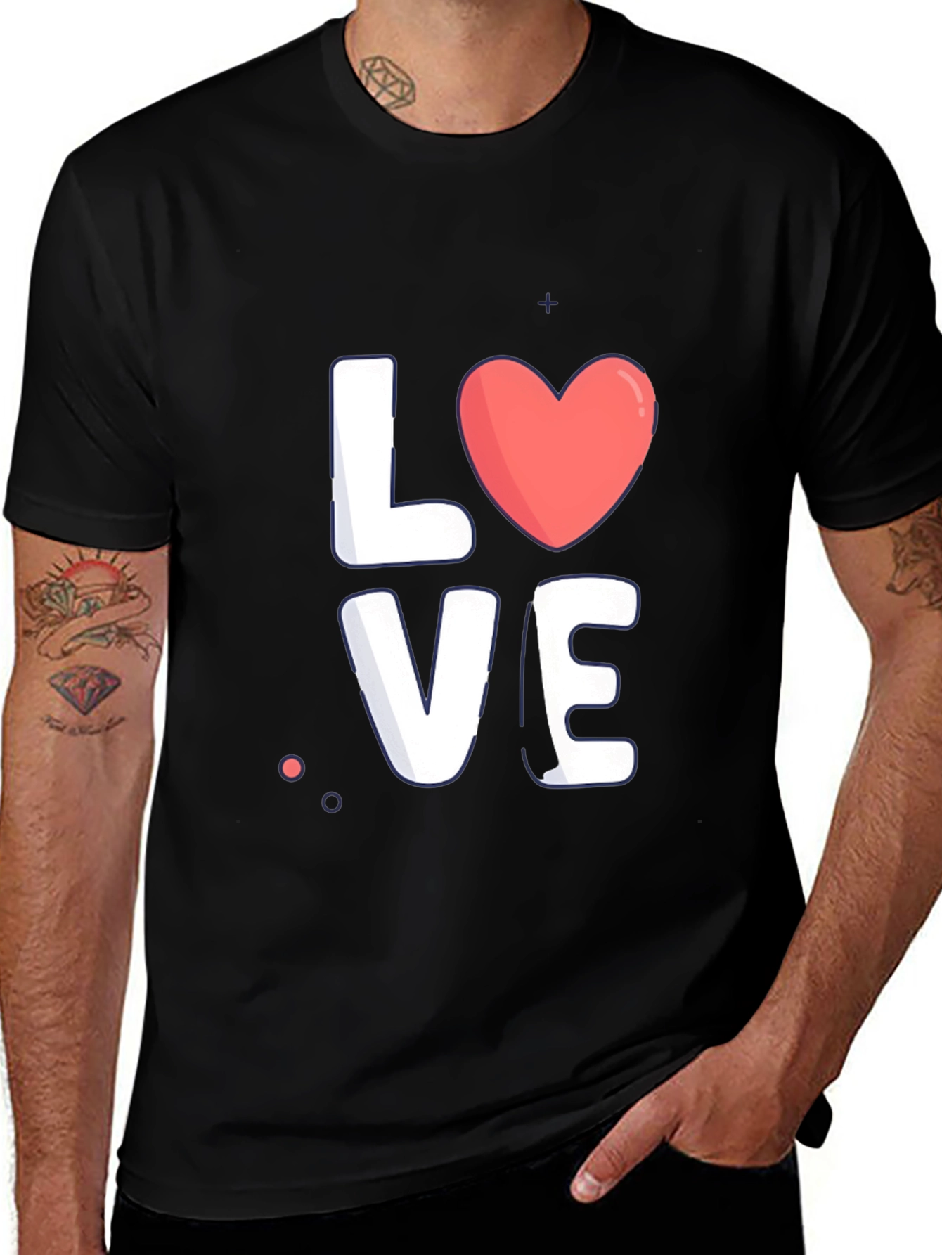 Love Graphic Tee - Stylish Black Cotton T-Shirt