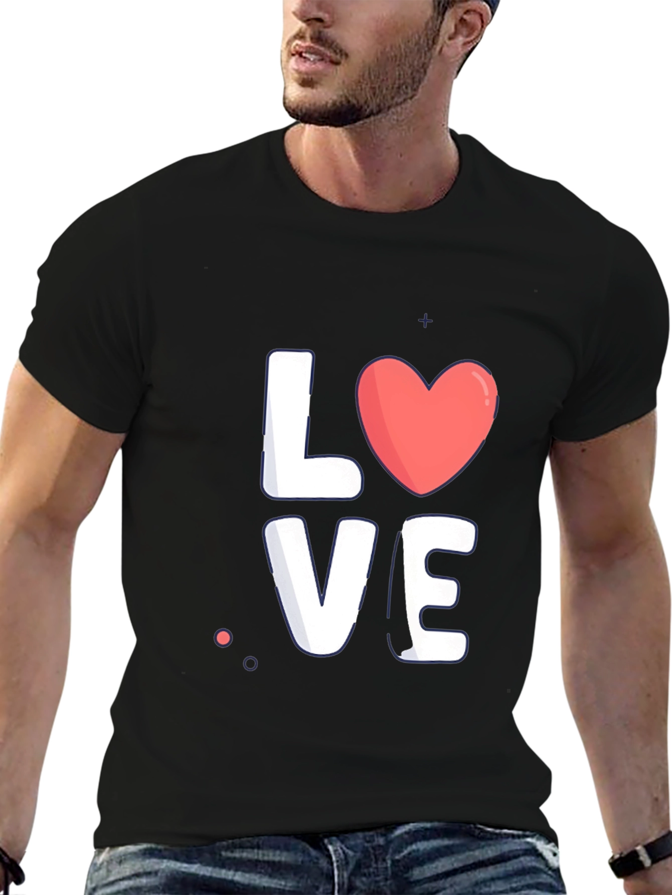 Love Graphic Tee - Stylish Black Cotton T-Shirt