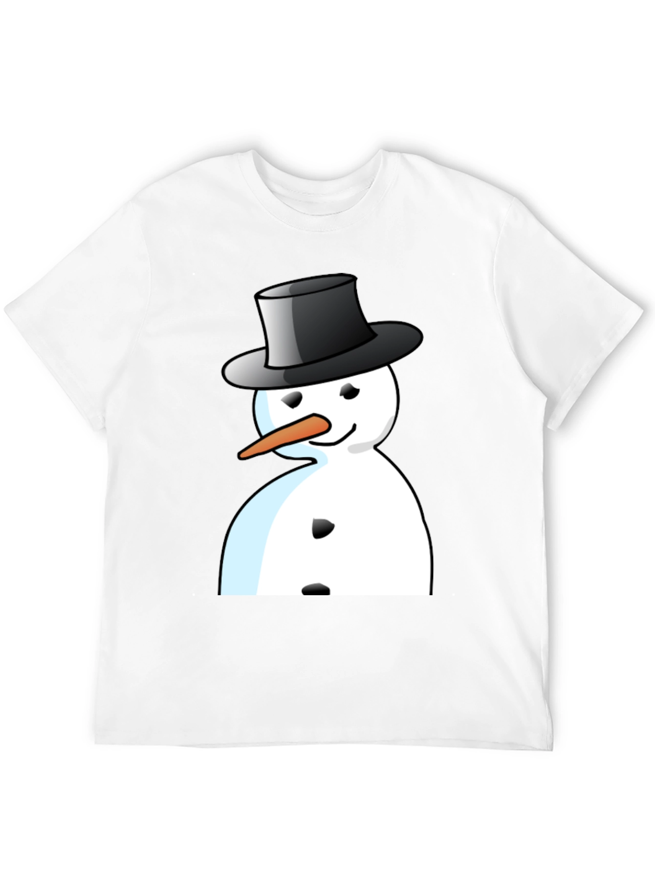 Snowman Graphic T-Shirt - Black Cotton Blend Tee