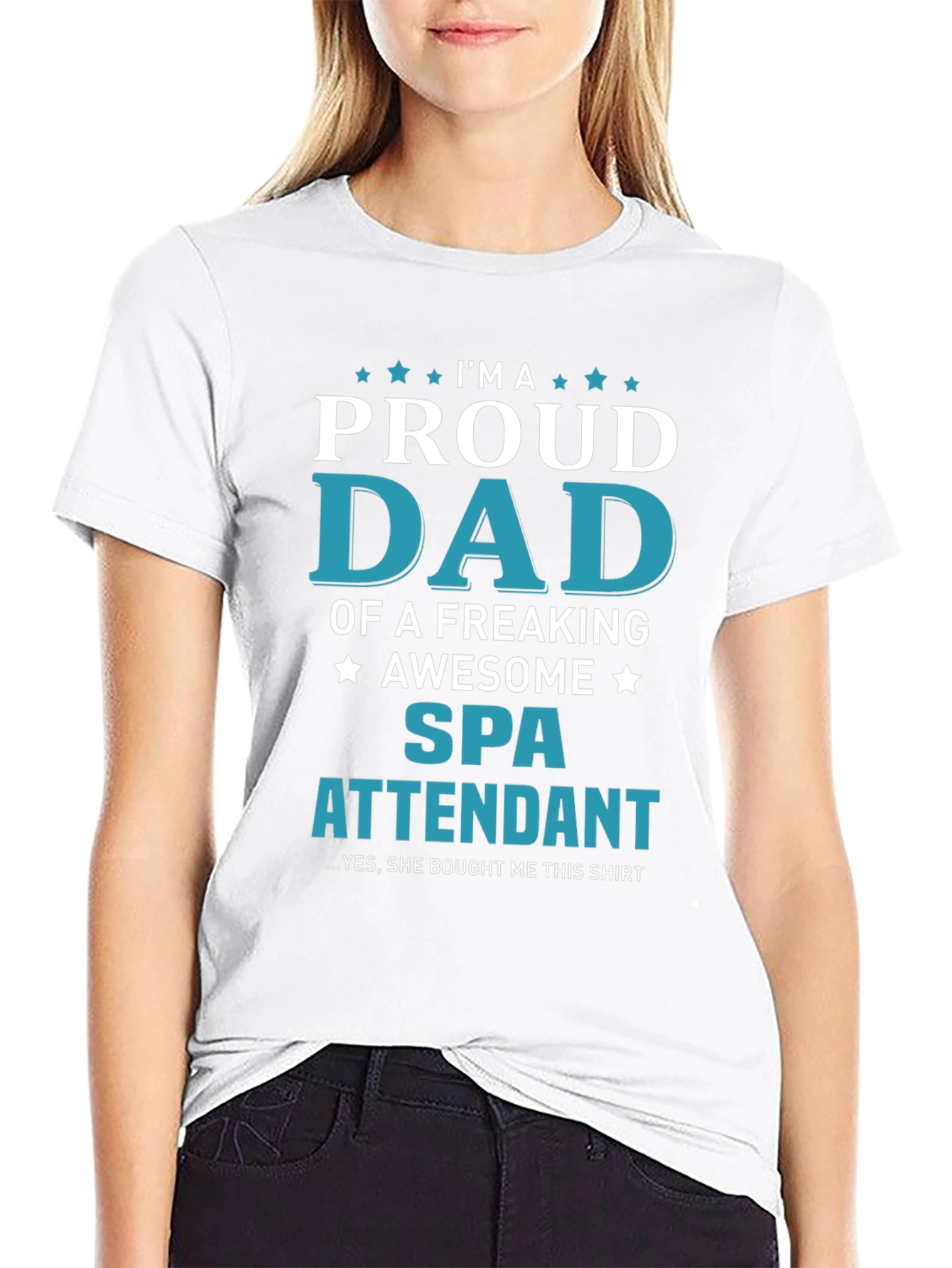 Proud Dad of a Spa Attendant Graphic T-Shirt