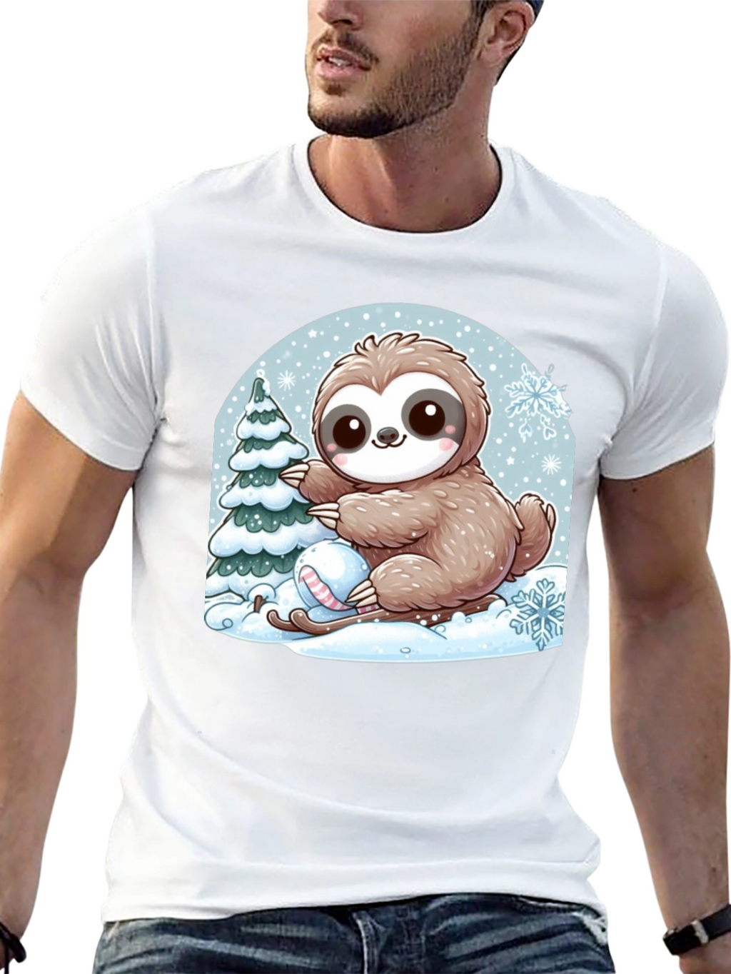 Cute Sloth Winter Holiday T-Shirt