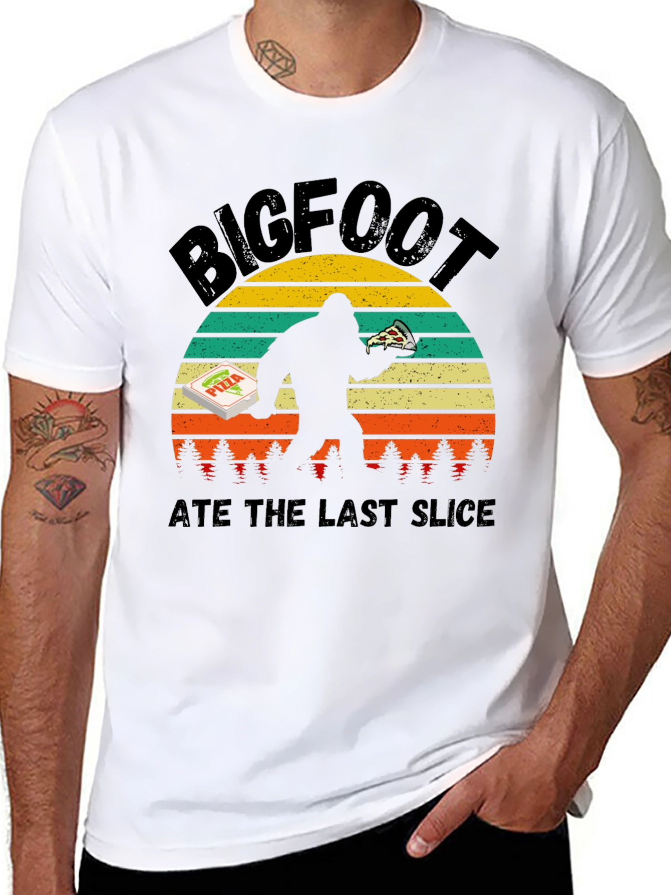 Bigfoot Pizza T-Shirt - Ate the Last Slice