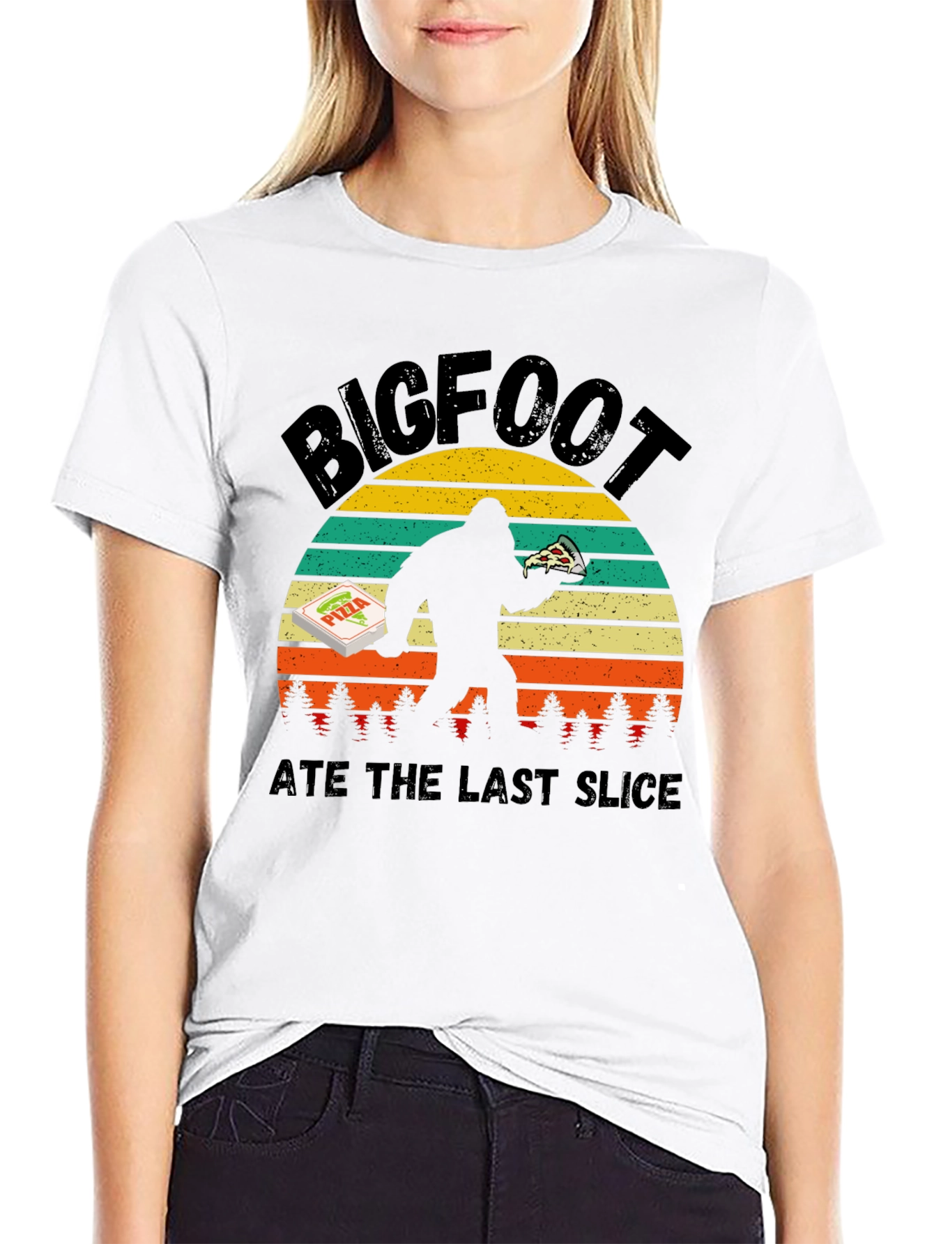 Bigfoot Pizza T-Shirt - Ate the Last Slice