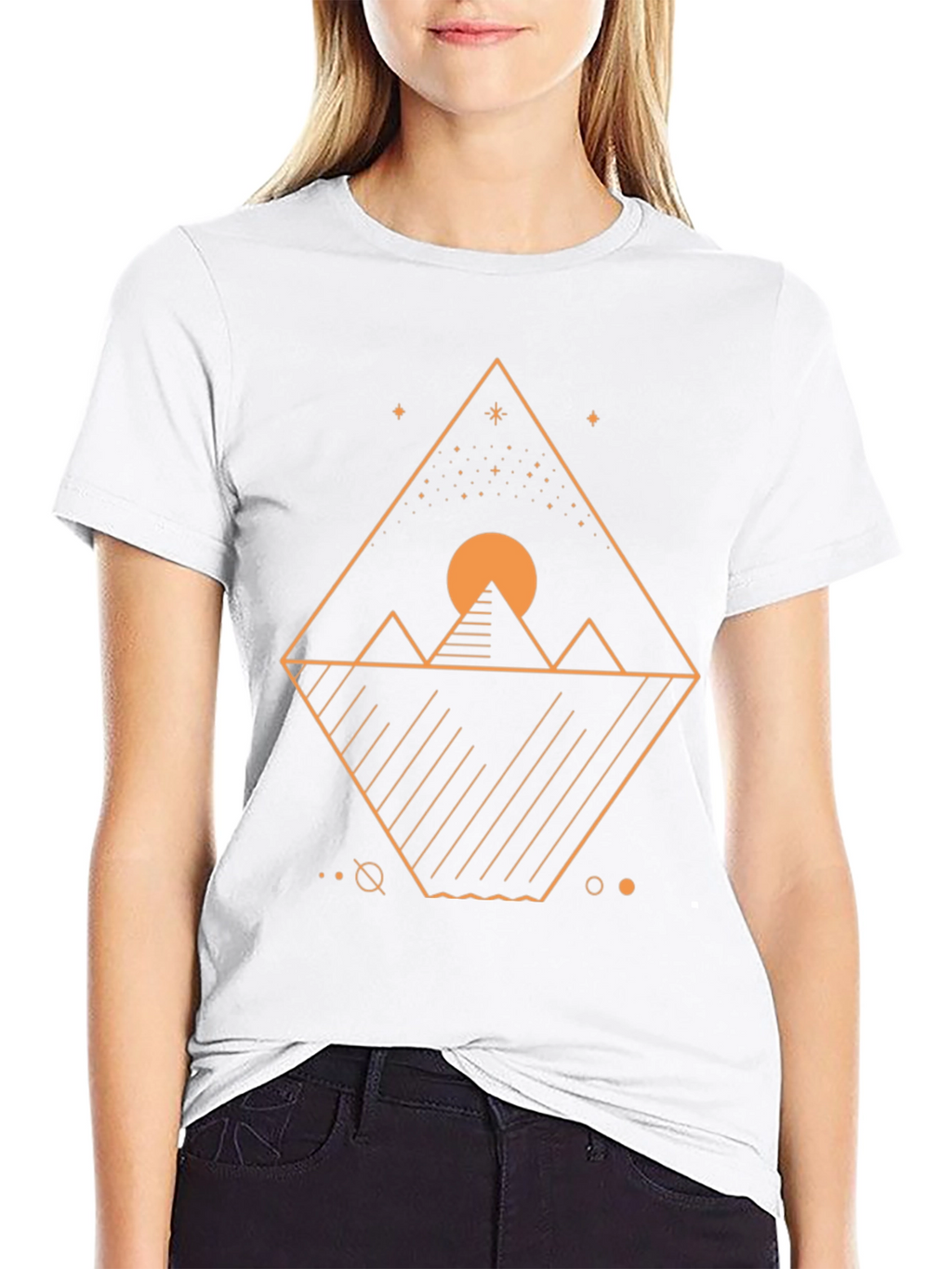 Geometric Pyramid Graphic Tee - Mens Black T-Shirt
