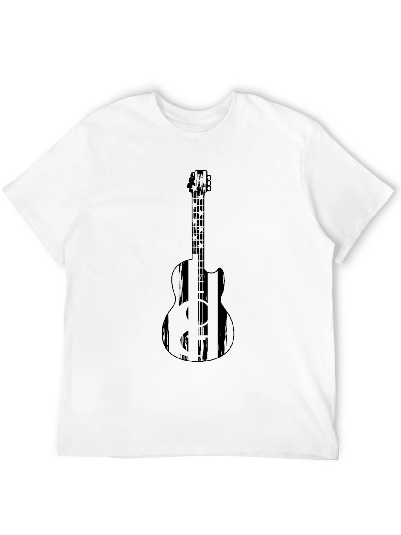 Black Guitar Graphic Tee - Musician Style