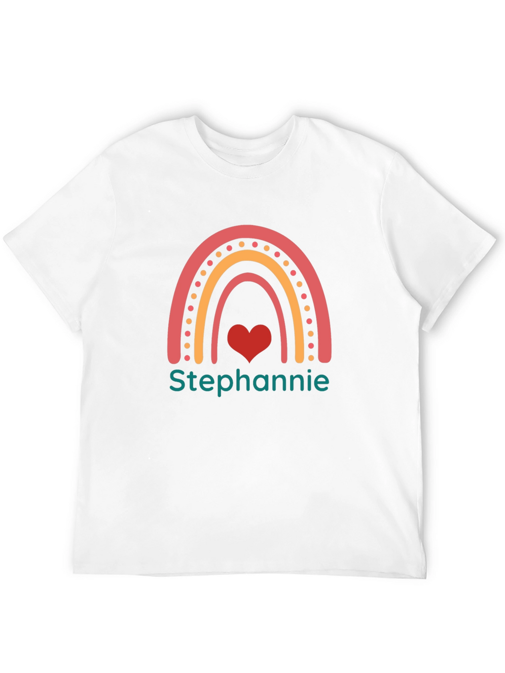 Personalized Rainbow Heart T-Shirt - Custom Name Tee