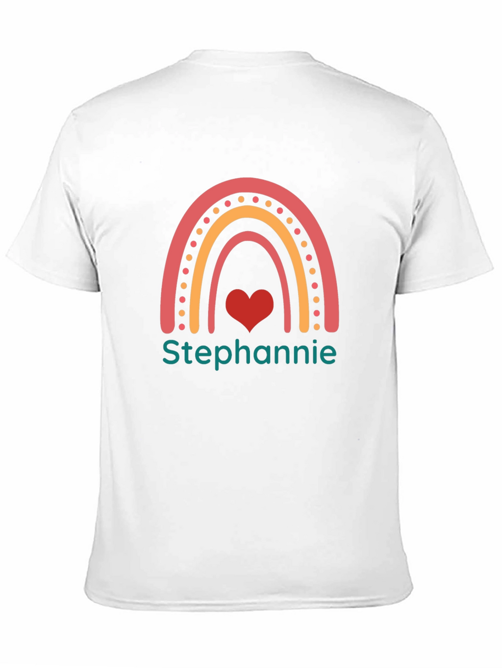 Personalized Rainbow Heart T-Shirt - Custom Name Tee