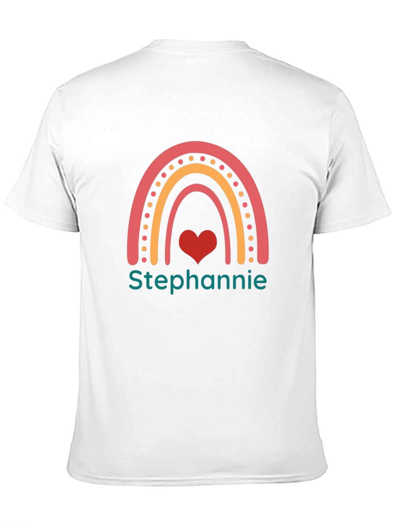 Personalized Rainbow Heart T-Shirt - Custom Name Tee