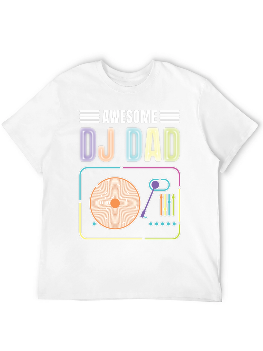 Awesome DJ Dad T-Shirt Turntable Graphic