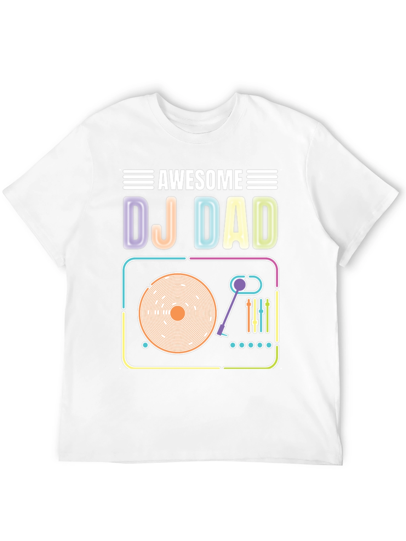 Awesome DJ Dad T-Shirt Turntable Graphic