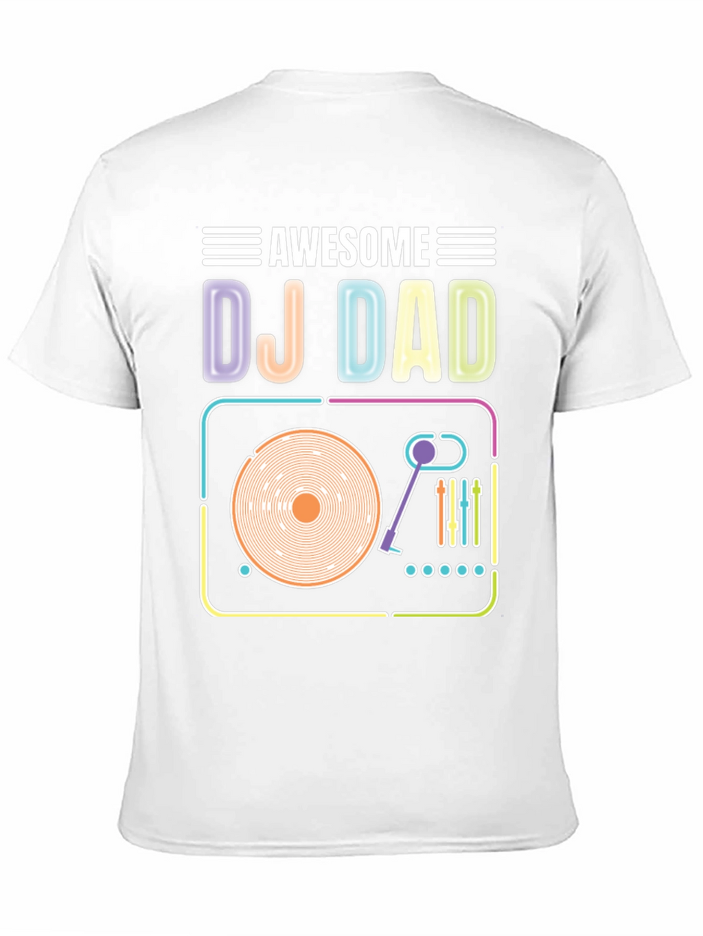 Awesome DJ Dad T-Shirt Turntable Graphic