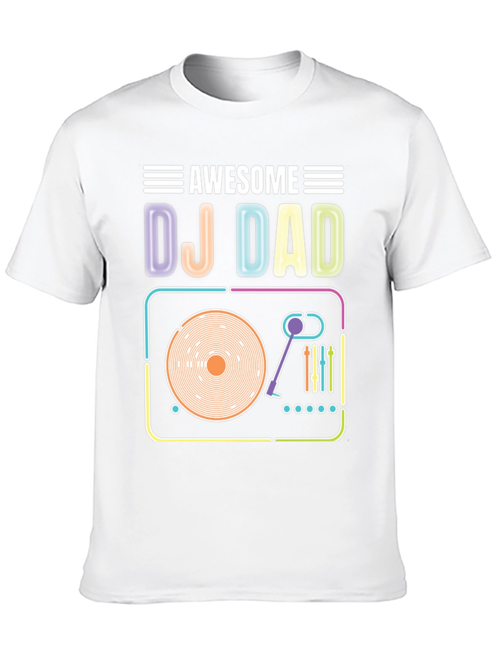 Awesome DJ Dad T-Shirt Turntable Graphic