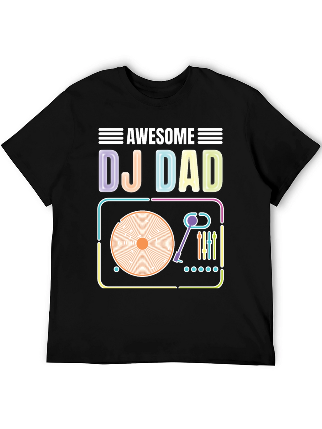 Awesome DJ Dad T-Shirt Turntable Graphic