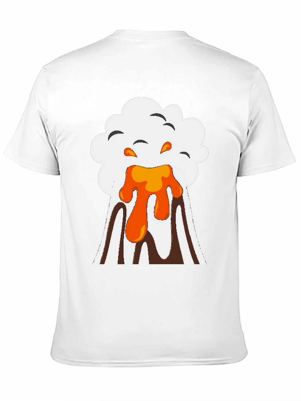 Volcano Eruption Graphic Tee - Black Cotton T-Shirt