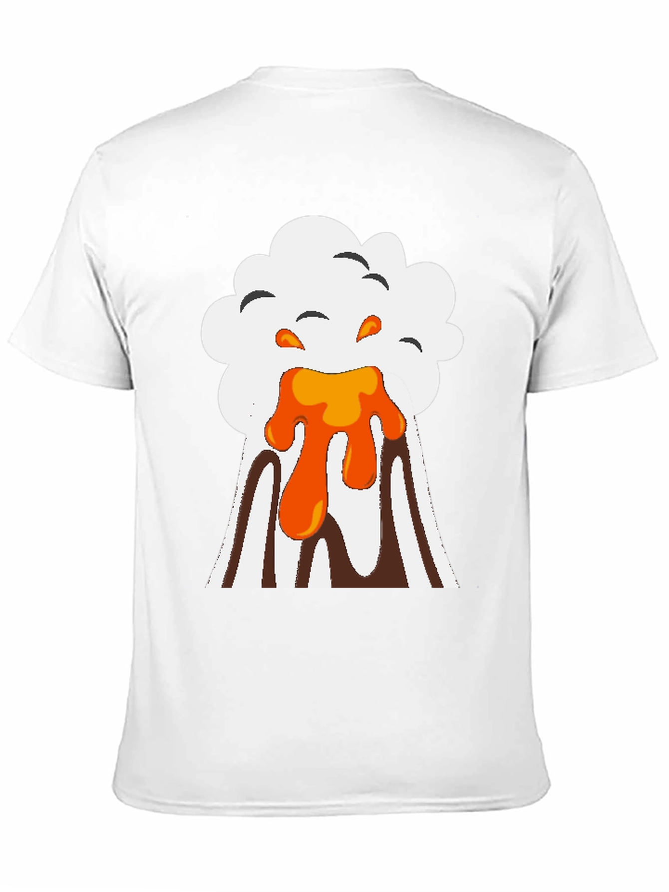 Volcano Eruption Graphic Tee - Black Cotton T-Shirt