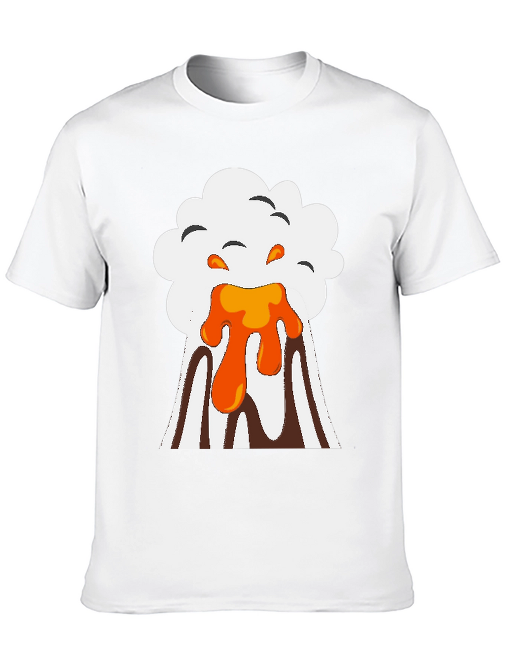 Volcano Eruption Graphic Tee - Black Cotton T-Shirt
